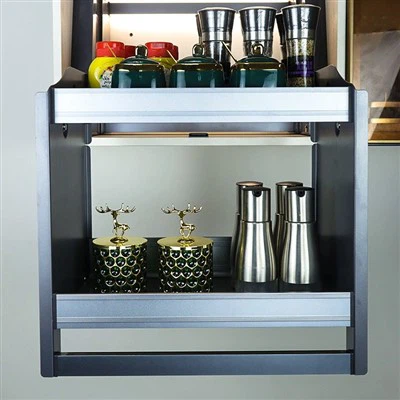 Köksförvaringsskåp Vertikal lyftande metall dold förvaringskorg